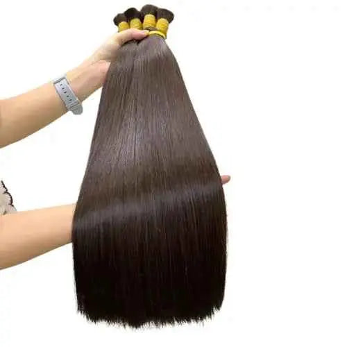 Bulk Hair Extensions Darkest Brown (#2) Raw Vietnamese Hair