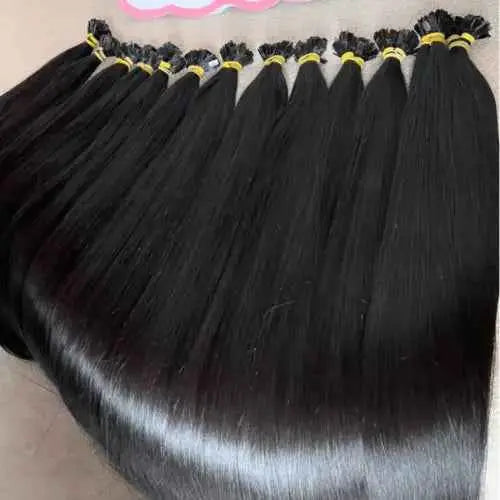 Flat Tip Hair Extensions Jet Black #1 Color Raw Vietnamese Hair