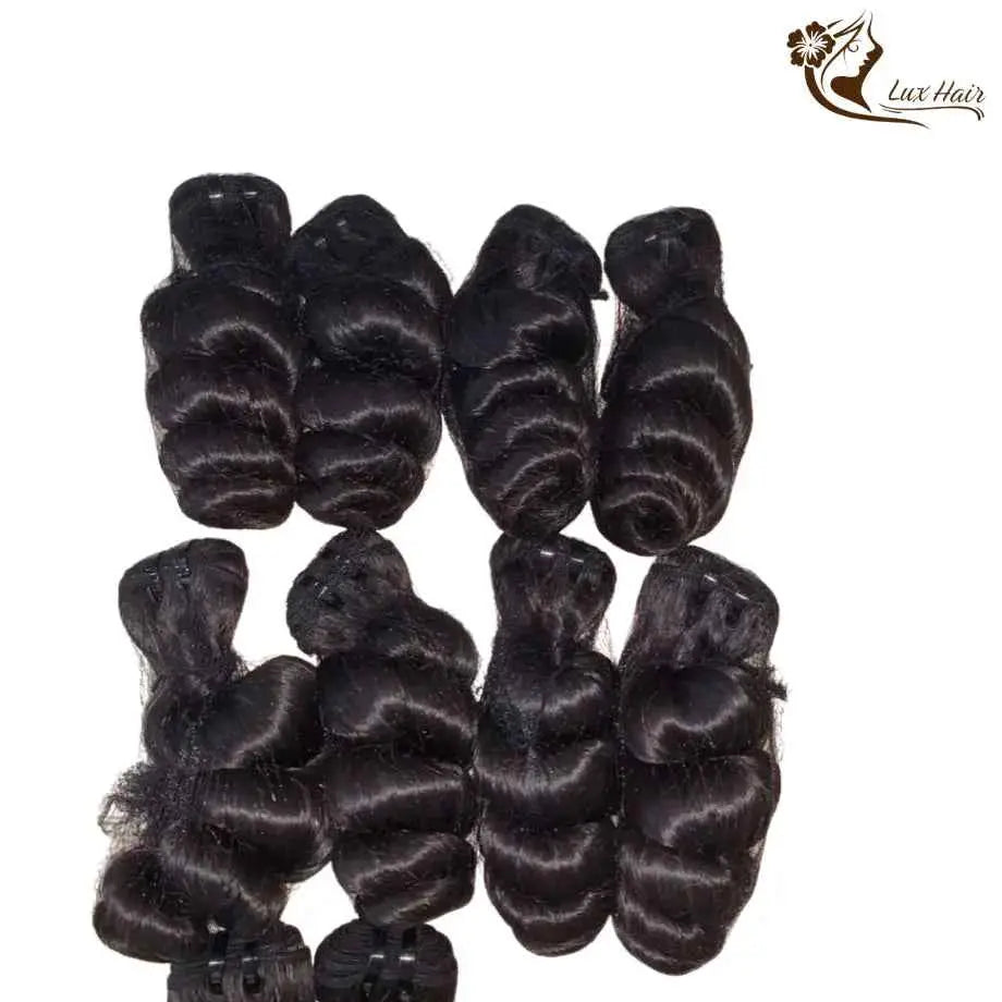 Vietnamese Hair Natural Black Round Twist Curly Hair Bundles
