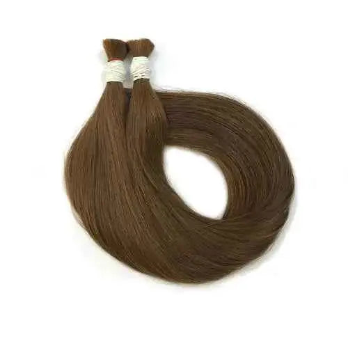Bulk Hair Extensions Warm Medium Brown (#8) Raw Vietnamese Hair