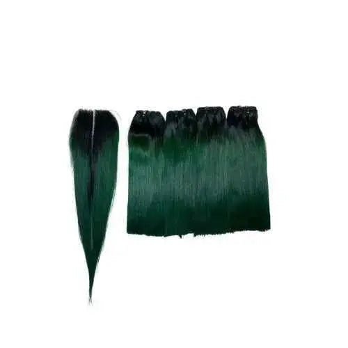 Bone Straight Hair Dark Green Color Vietnamese Hair Bundles