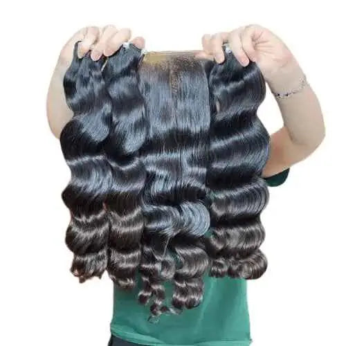 Baby Thin Hair Brown Tip Natural Wavy Vietnamese Hair Bundles