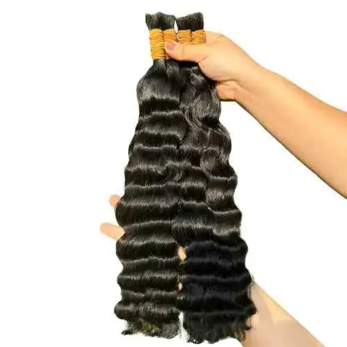 Bulk Hair Natural Black Ocean Wavy Raw Vietnamese Hair