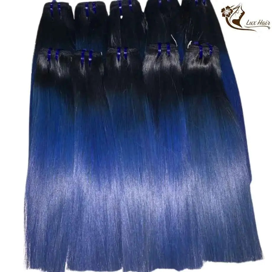 Bone Straight Hair Dark Blue Color Vietnamese Hair Bundles