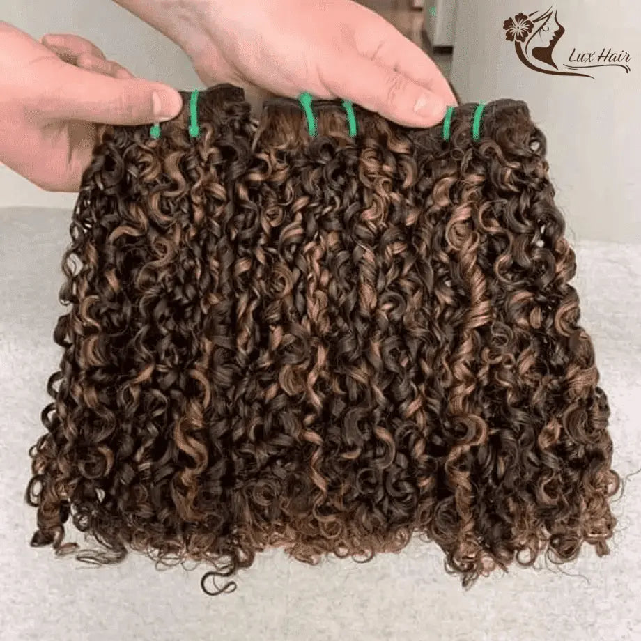 Vietnamese hair piano color pixie curly