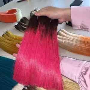 Bone Straight Hair Pink Color Vietnamese Hair Bundles
