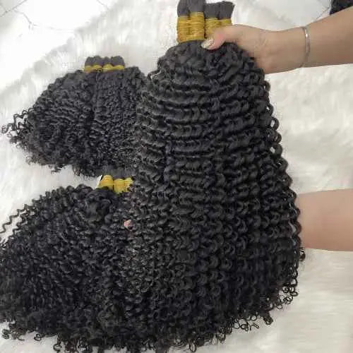 Bulk Hair Natural Black Water Curly Raw Vietnamese Hair