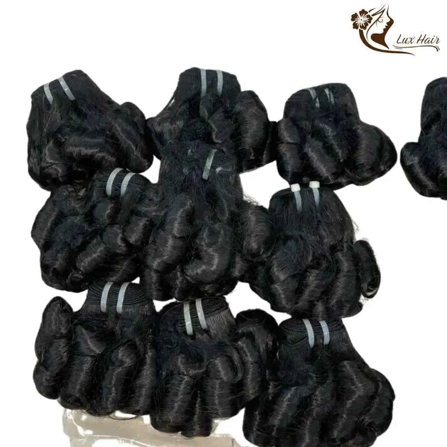 Natural Black Bouncy Curly Vietnamese Hair Bundles