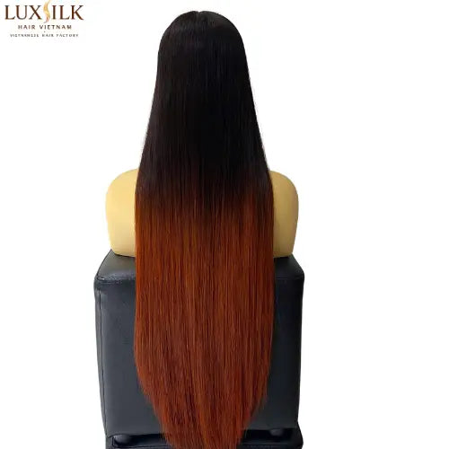 Bone straight Wig Black Orange 26 Inches Vietnamese Hair