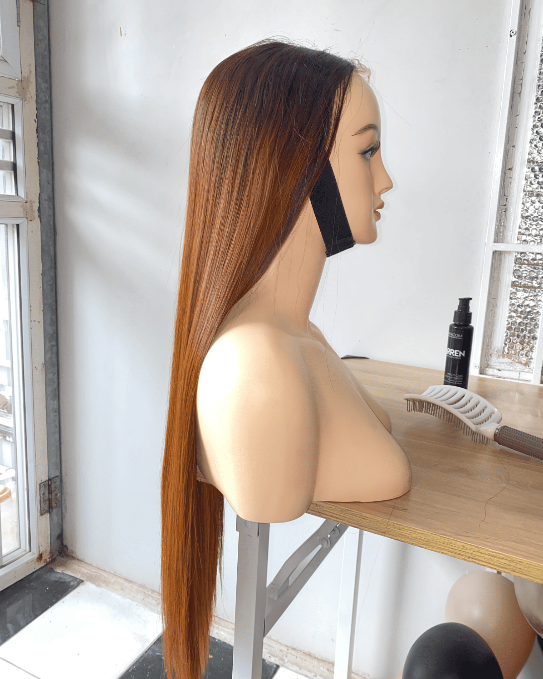 Ombre Ginger Bone Straight Wig 26 Inches Vietnamese Human Hair Wig LuxSilk Hair