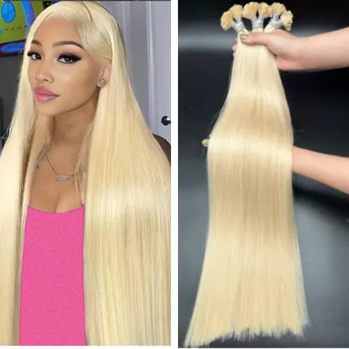 Raw Vietnamese Hair #60 Blonde Color Flat Tip Hair Extensions Lux Hair Vietnam