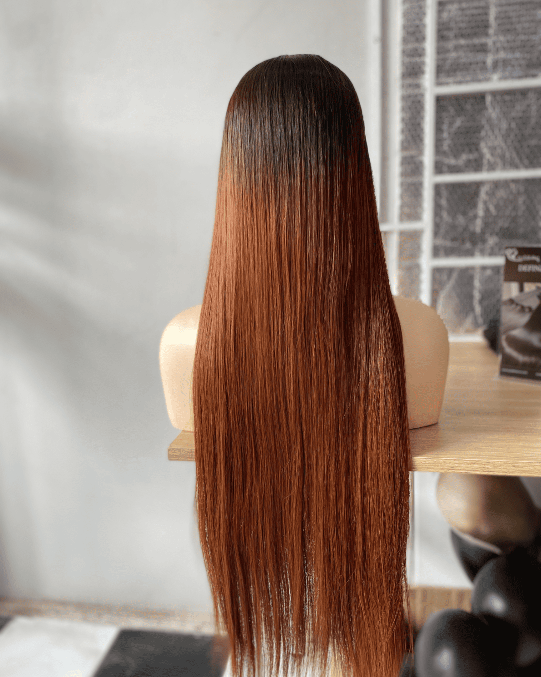 Ombre Ginger Bone Straight Wig 26 Inches Vietnamese Human Hair Wig LuxSilk Hair