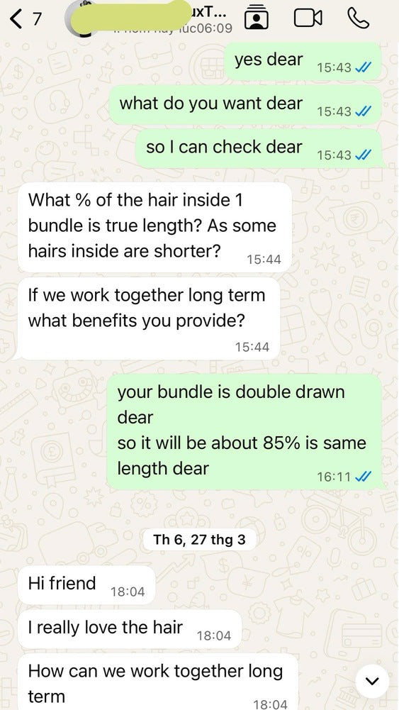 Raw Vietnamese hair feedback from wholesaler customer