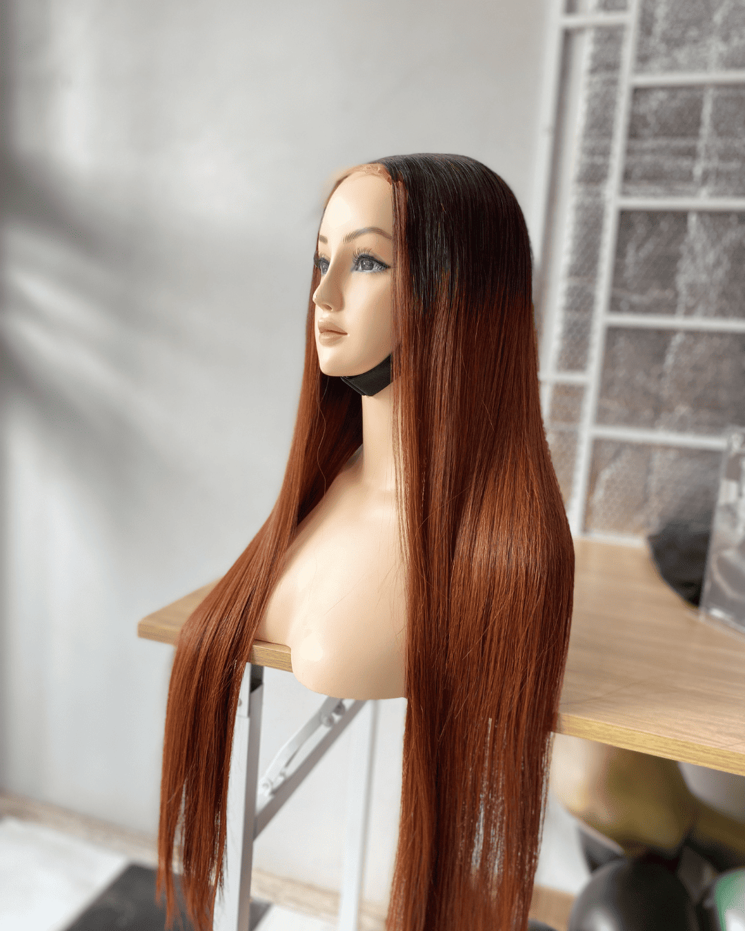 Ombre Ginger Bone Straight Wig 26 Inches Vietnamese Human Hair Wig LuxSilk Hair