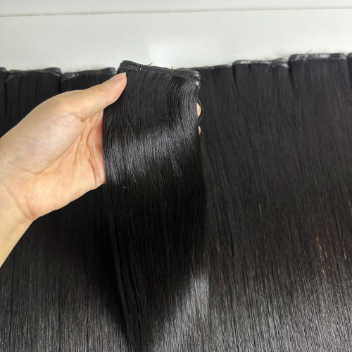 Genius Weft Hair Extensions Natural Black (#1B) Raw Vietnamese Hair