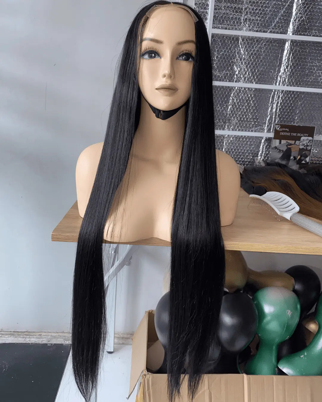 Natural Black Bone Straight Wig 26 Inches Vietnamese Human Hair Wig LuxSilk Hair