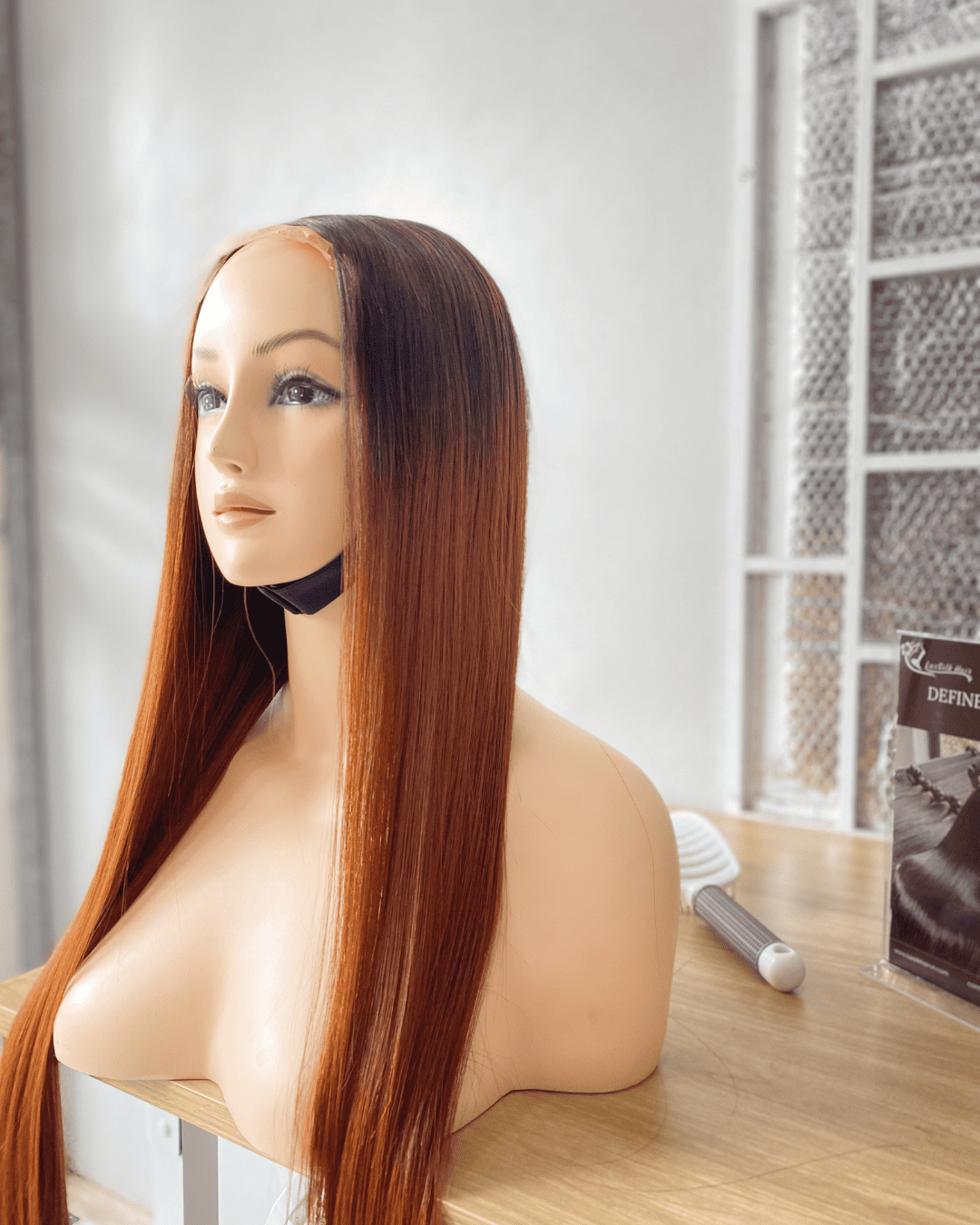 Ombre Ginger Bone Straight Wig 26 Inches Vietnamese Human Hair Wig LuxSilk Hair