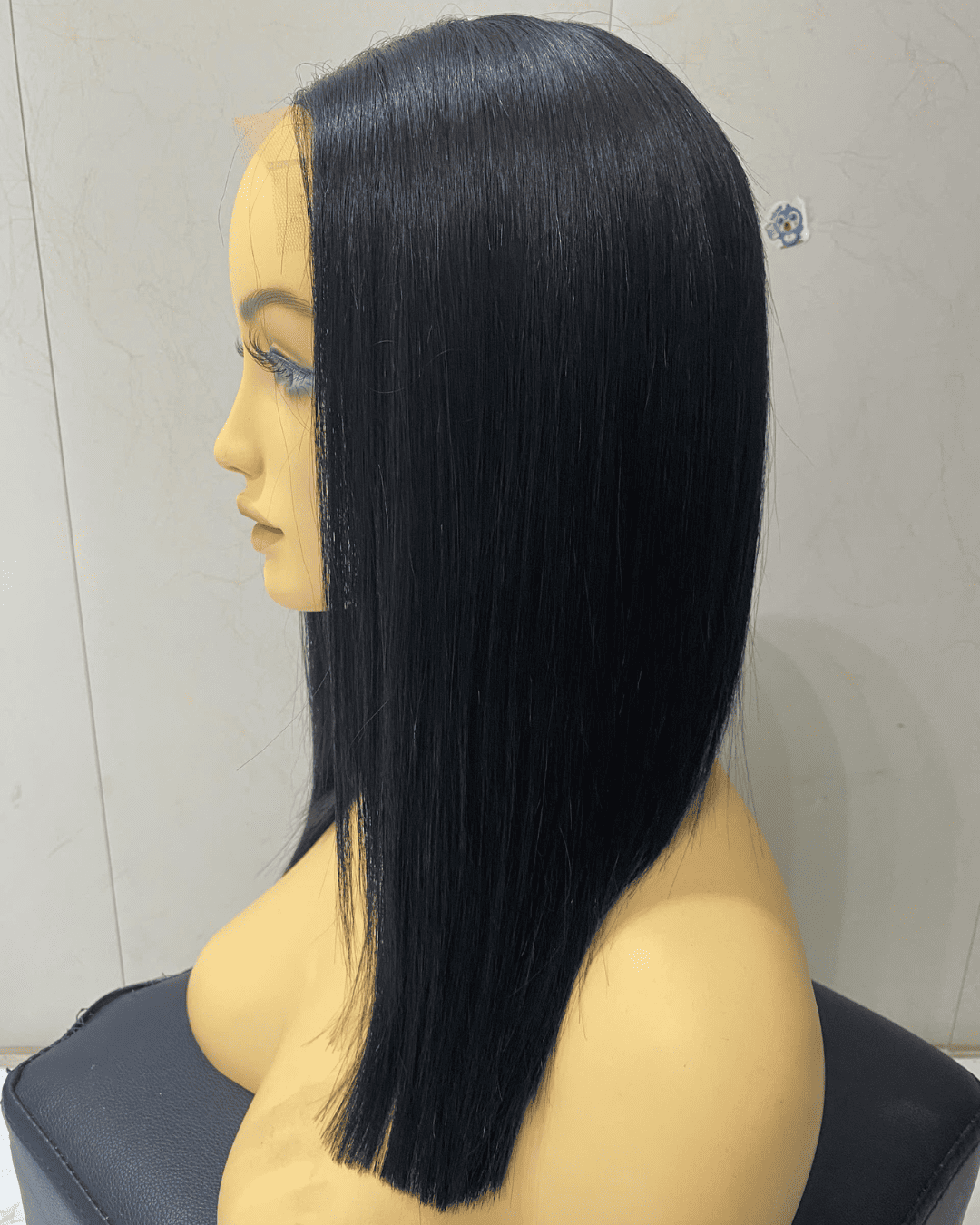 Natural Black Bone Straight 12 Inches Vietnamese Human Hair Wigs