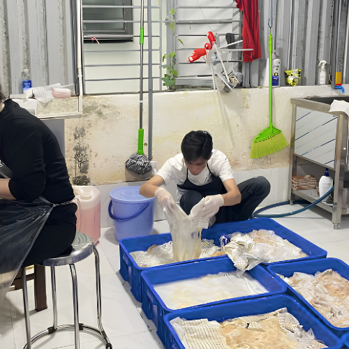 Vietnamese raw hair bleaching processing