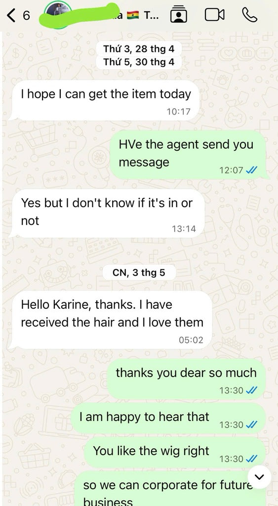 Vietnamese hair wholesale wigs order feedback