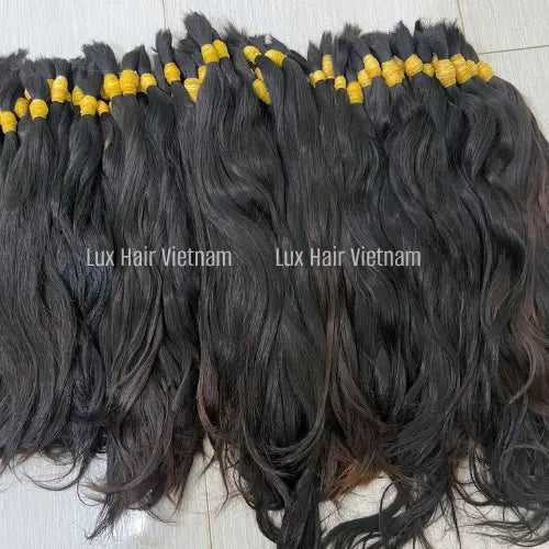 Vietnamese Natural Brown Tip Baby Thin Bulk Hair for Bleaching - Lux Hair Vietnam