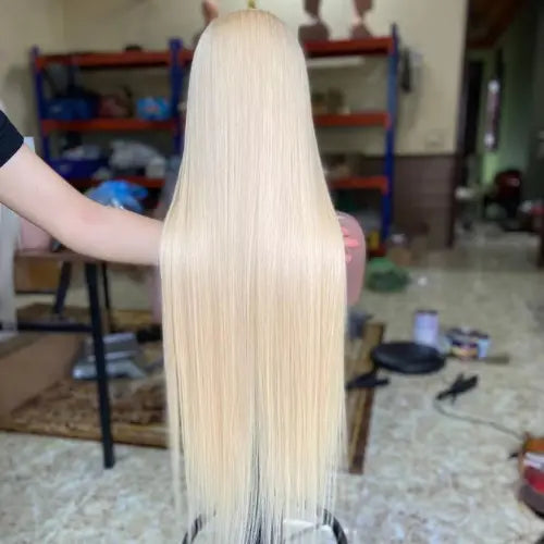 blonde color bone straight wig vietnamese hair