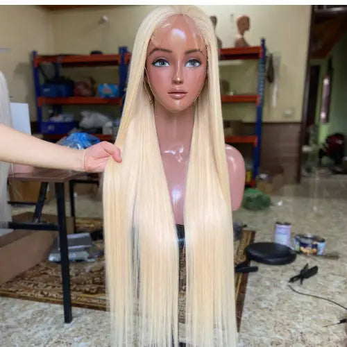 blonde color raw vietnamese hair bone straight human hair wigs
