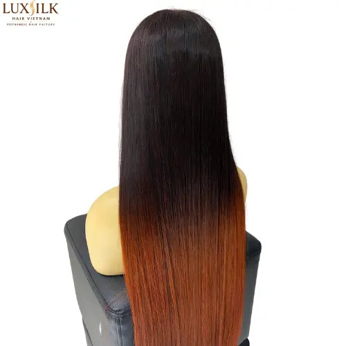 Bone straight Wig Black Orange 26 Inches Vietnamese Hair