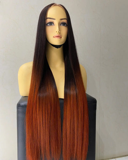 Human Hair Wigs Brown Orange Bone Straight Wig 26 inches Vietnamese Hair LuxSilk Hair