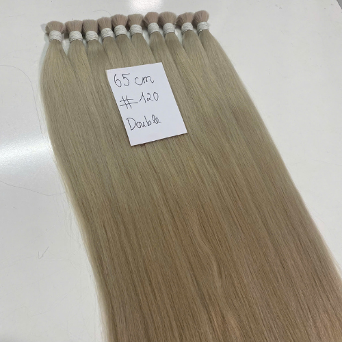 Bulk Hair Extensions Beige Blonde #120 Color Raw Vietnamese Hair Double Drawn
