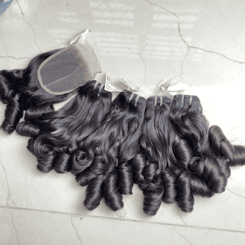 Brown Tip Bouncy Curl Baby Thin Vietnamese Hair