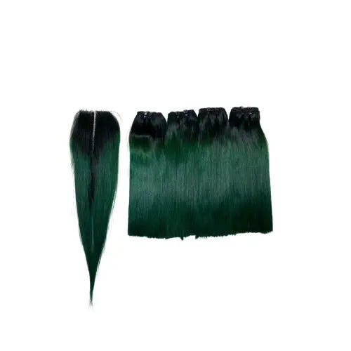 Dark Green Color Bone Straight Vietnamese Hair Lux Hair