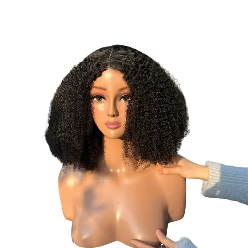 Human Hair Wigs Natural Black Kinky Curly 18 inches Vietnamese Hair