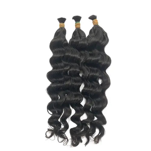 Raw Vietnamese Loose Wavy Bulk Hair Natural Black