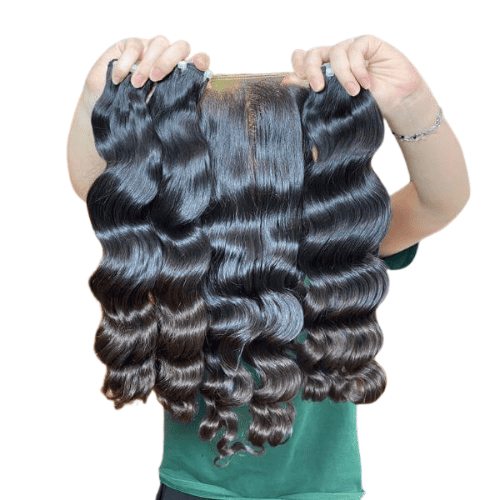 Brown Tip Natural Wavy Vietnamese Baby Thin Hair