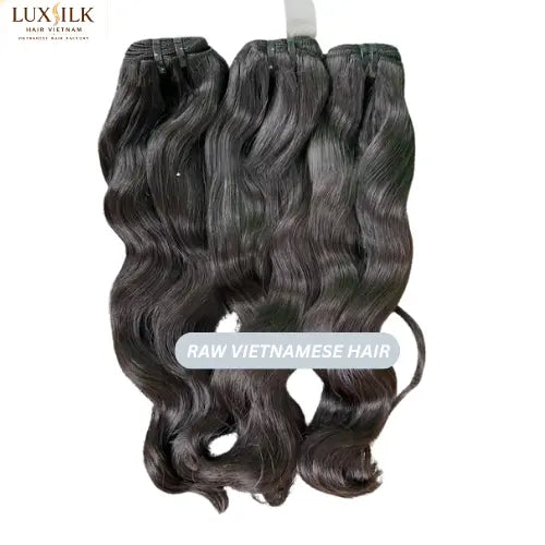 three bundles natural wavy raw vietnamese hair natural color