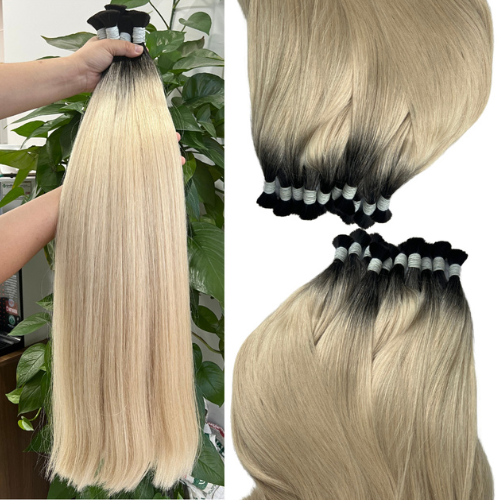 High Quality Ombre Blonde Bulk Hair Extensions Raw Vietnamese Hair
