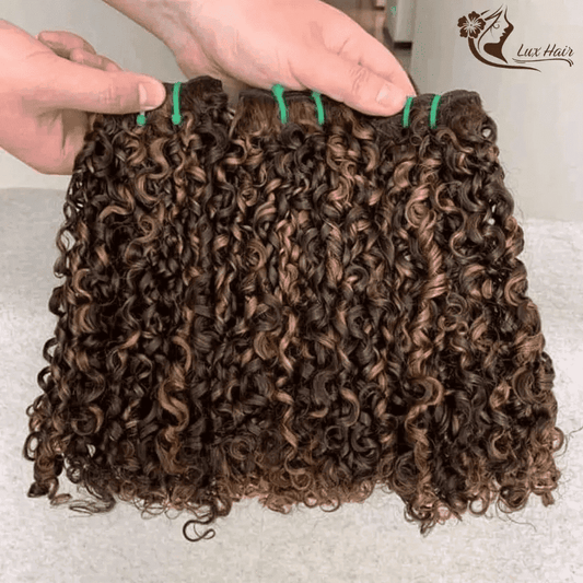 Vietnamese hair piano color pixie curly