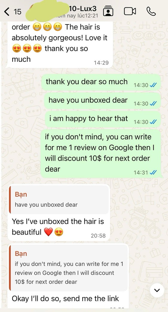 Reall feedback from LuxSilk Vietnamese Hair 