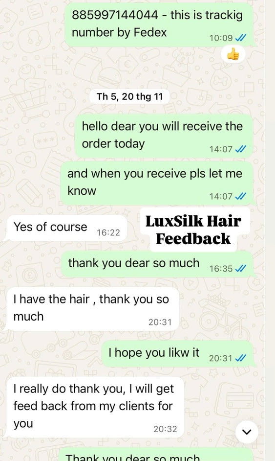 Vietnamese hair wholesale order feedback